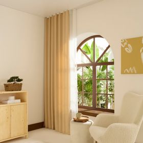Kaşmir Home Holly Ada Açık Bej 150x270 cm Fon Perde