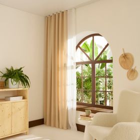 Kaşmir Home Perla Keten Açık Bej 150x270 cm Fon Perde
