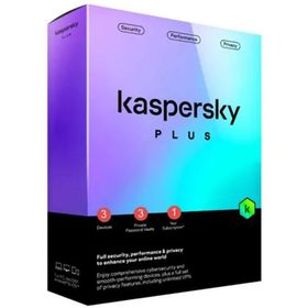 Kaspersky Plus 3 Kullanıcılı 1 Yıllık Sınırsız Vpn Esd ile Antivürüs