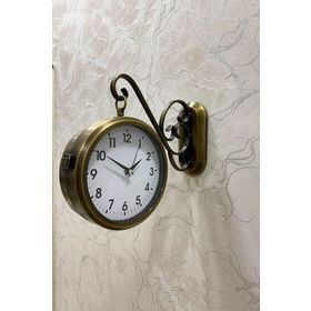 Kasva Concept 37x28 cm Eskitme Metal İstasyon Duvar Saati