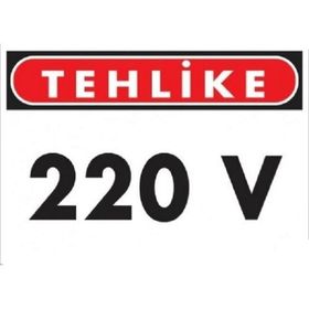 Katar Market 220v Uyarı Levhası