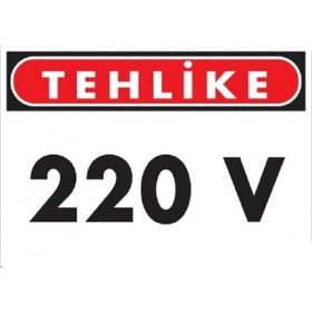 Katar Market 220v Uyarı Levhası