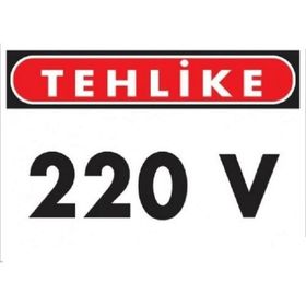 Katar Market 220v Uyarı Levhası