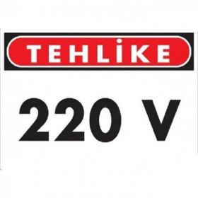 Katar Market 220v Uyarı Levhası