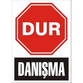 Katar Market Dur Danışma Uyarı Levhası