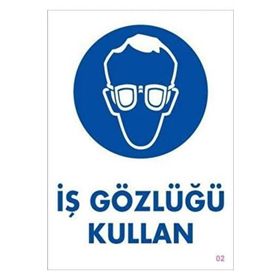 Katar Market İş Gözlüğü Kullan Uyarı Levhası
