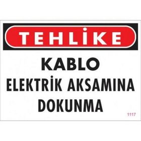 Katar Market Kablo Elektrik Aksamına Dokunma Uyarı Levhası