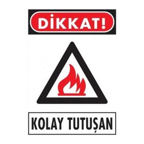 Katar Market Kolay Tutuşan Uyarı Levhası