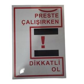 Katar Market Preste Çalışırken Dikkatli Ol Uyarı Levhası