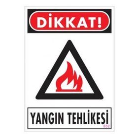 Katar Market Yangın Tehlikesi Uyarı Levhası