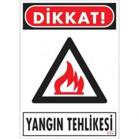 Katar Market Yangın Tehlikesi Uyarı Levhası