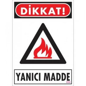 Katar Market Yanıcı Madde Uyarı Levhası