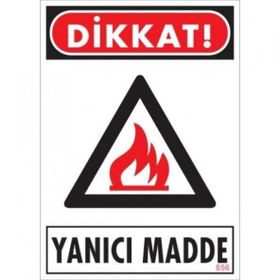 Katar Market Yanıcı Madde Uyarı Levhası