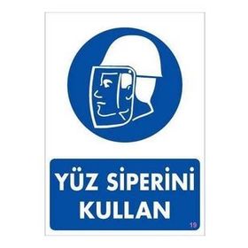 Katar Market Yüz Siperini Kullan Uyarı Levhası