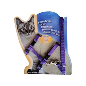 Katzen-Garnitur 1 x 120 cm Düz Renk Mor Kedi Göğüs Tasma