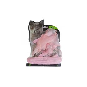 Katzen-Garnitur Uzatmalı Kurdeleli Pembe Kedi Küçük Irk Köpek Göğüs Tasması