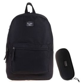 Kaukko Cordura Siyah Sırt Çantası ve Kalem Çantası