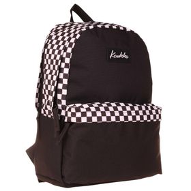Kaukko K1629 Siyah Check Basic Colors Okul Sırt Çantası