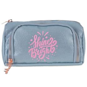 Kaukko K2308 Gri Sparkle Plump Kalem Çantası