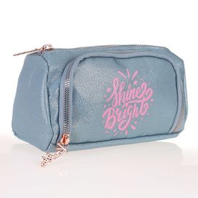 Kaukko K2308 Gri Sparkle Plump Kalem Çantası