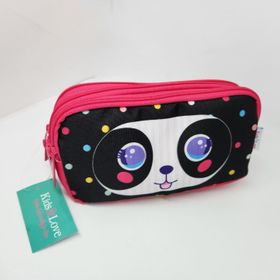 Kaukko Kids Love Cute Face Panda 3 Gözlü Kalem Çantası