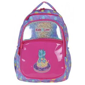 Kaukko Kids Love Kız Çocuk Lila Pembe Ananas Rugan İlkokul Sırt Çantası