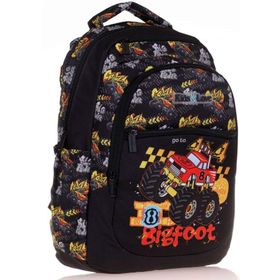 Kaukko Kids&Love Erkek Çocuk Siyah Kırmızı Arazi Aracı İlkokul Okul Sırt Çantası