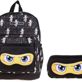 Kaukko Kids&Love Erkek Çocuk Siyah Sarı Ninja İlkokul Okul Sırt Çantası