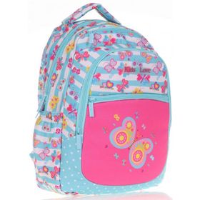 Kaukko Kids&Love Turkuaz Pembe Kelebek İlkokul Kız Çocuk Okul Sırt Çantası