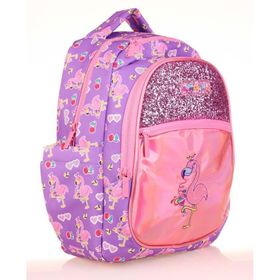 Kaukko L5137 Aynalı Taşlı Flamingo Kids Love Sırt Çantası