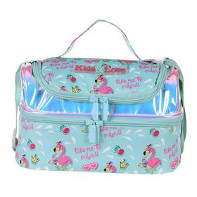 Kaukko L7061 Kids Love Flamingo Aynalı Taşlı Beslenme Çantası