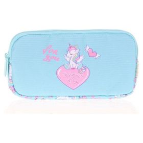 Kaukko L8094 Kids Love Aynalı Taşlı Unıcorn 3 Bölmeli Kalem Çantası