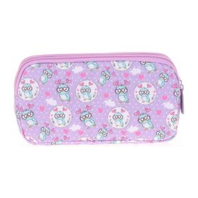 Kaukko L8101 Pullu Rugan Owl Kids Love 3 Bölmeli Kalem Çantası