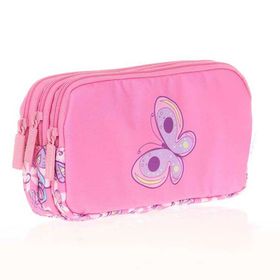 Kaukko L8106 Rubber Butterfly Kids love 3 Bölmeli Kalem Çantası