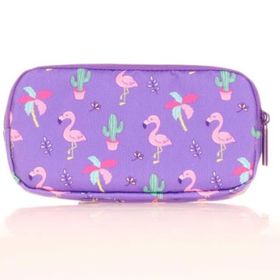 Kaukko L8148 Paterned Flamingo Lila Kids 3 Bölmeli Kalem Çantası