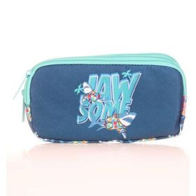 Kaukko L8167 Fast Shark Mavi Kids 3 Bölmeli Kalem Çantası
