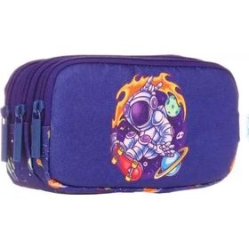 Kaukko L8170 Fast Astronaut Lacivert Kids 3 Bölmeli Kalem Çantası