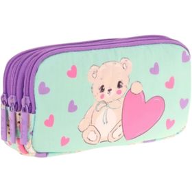 Kaukko L8239 Kids 3 Bölmeli Plush Bear Kalem Çantası