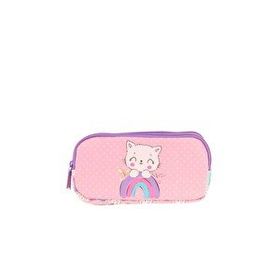 Kaukko L8241 Kids Plush Cat 3 Bölmeli Kalem Çantası