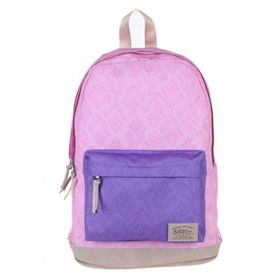 Kaukko Wichlight Pembe-Mor Çiçek Desenli Okul Ve Günlük Sırt Çantası