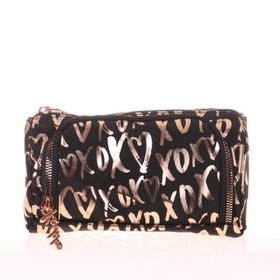 Kaukko XOXO Siyah K2521 Brokar Plump Kalem Çantası