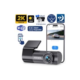 Kawa D5 32 GB GeN2 2K 1296P WiFi 145 Derece Geniş Açı Lens Gece Görüşlü Hafıza Kartlı Akıllı Araç Kamerası