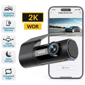Kawa D6 2K 1440P WiFi Araç Kamerası 145 Derece Geniş Açı WDR Ön Kamera