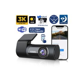 Kawa D6 3K 1620P 145 Derece Geniş Açı Lens DSI-2 Gece Görüşlü G-Sensörlü WDR WIFI Araç Kamerası