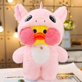 Kawaii Karikatür Lalafanfan 30 cm Kırmızı Ördek Peluş Doğum Günü Armağanı