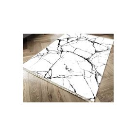 Kaymaz Taban Dijital Baskı Kadife Crack Wall Beyaz 180x280 cm Salon Halı