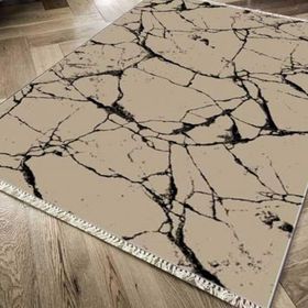 Kaymaz Taban Dijital Baskı Kadife Crack Wall Kahve 180x280 cm Salon Halı