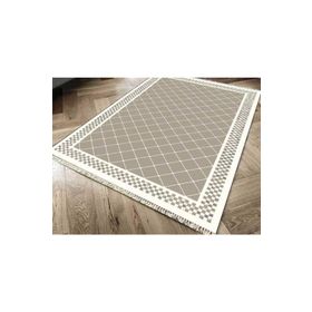 Kaymaz Taban Dijital Baskı Kadife Dama Cappucino 180x280 cm Salon Halı