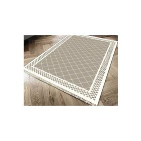 Kaymaz Taban Dijital Baskı Kadife Dama Cappucino 180x280 cm Salon Halı