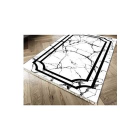 Kaymaz Taban Dijital Baskı Kadife Linear Stone Beyaz 180x280 cm Salon Halı